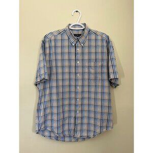 Cotton Traders Mens Medium Short Sleeve Button Up Causal Shirt Striped